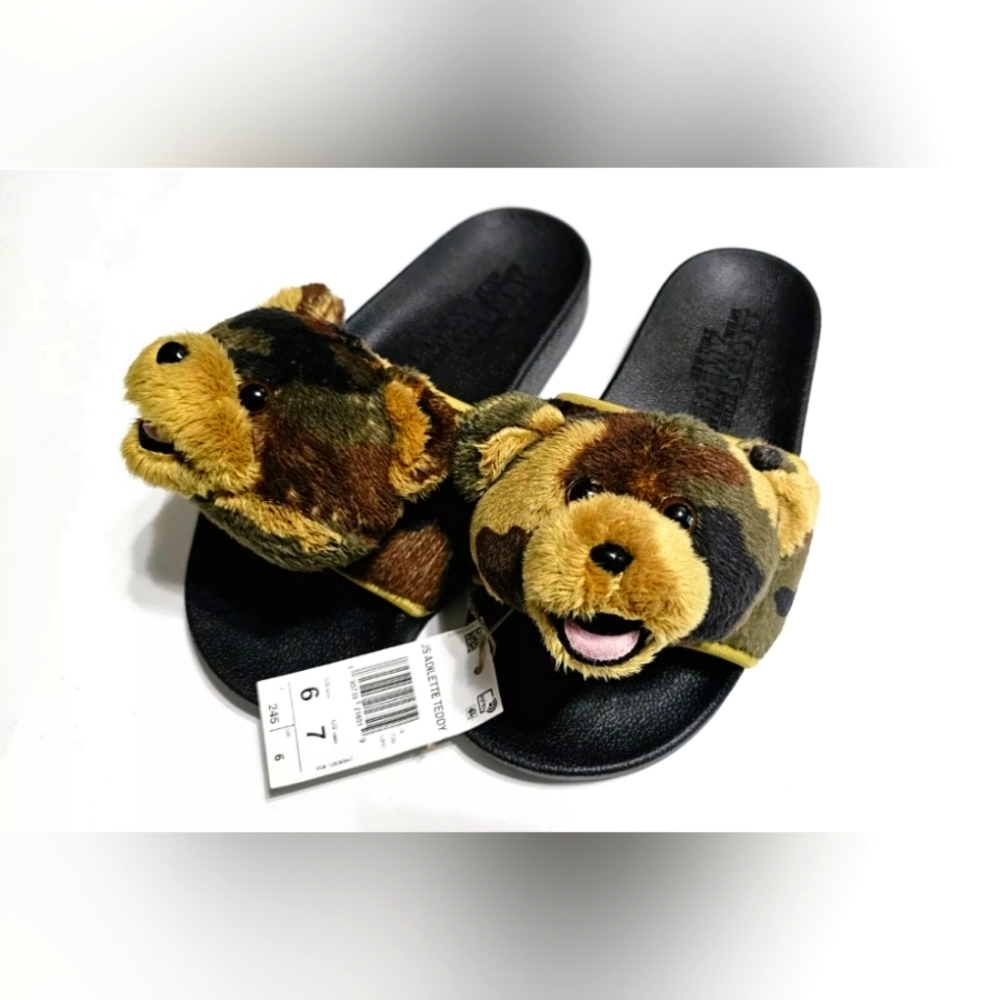 Adidas x Jeremy Scott Teddy Camo Slides Men 6 / Women 7 | New with Tags | Rare